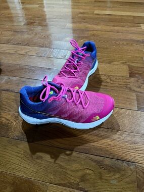 The North Face Women's Hot Pink and Navy Trail Sneakers